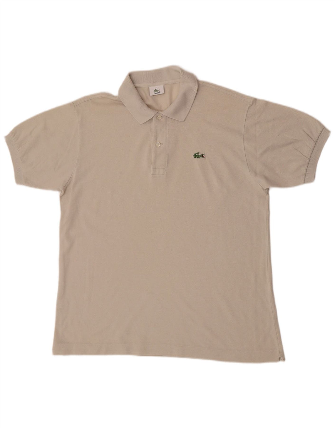 Polo da uomo Lacoste taglia 4 media in cotone bianco sporco