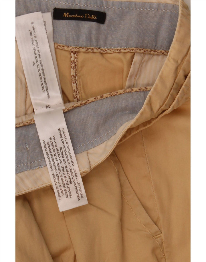 Massimo Dutti Womens Pegged Cropped Trousers EU 40 Medium W30 L25 Beige