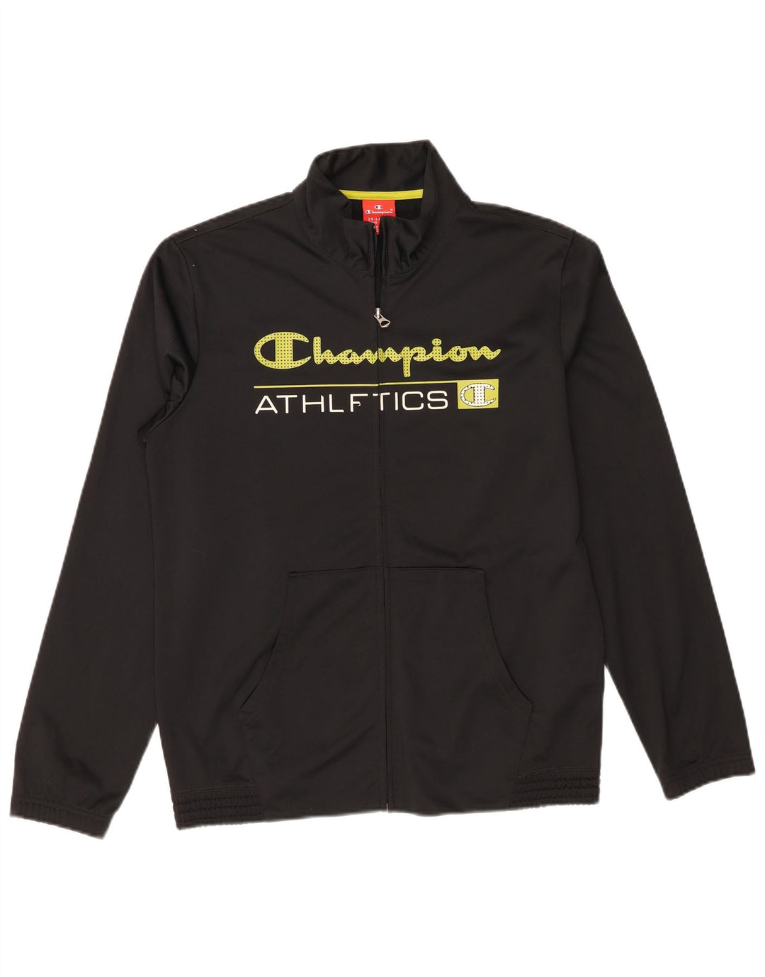 Champion Boys Graphic Tracksuit Top Jacket 15-16 Years 2XL Black Polyester