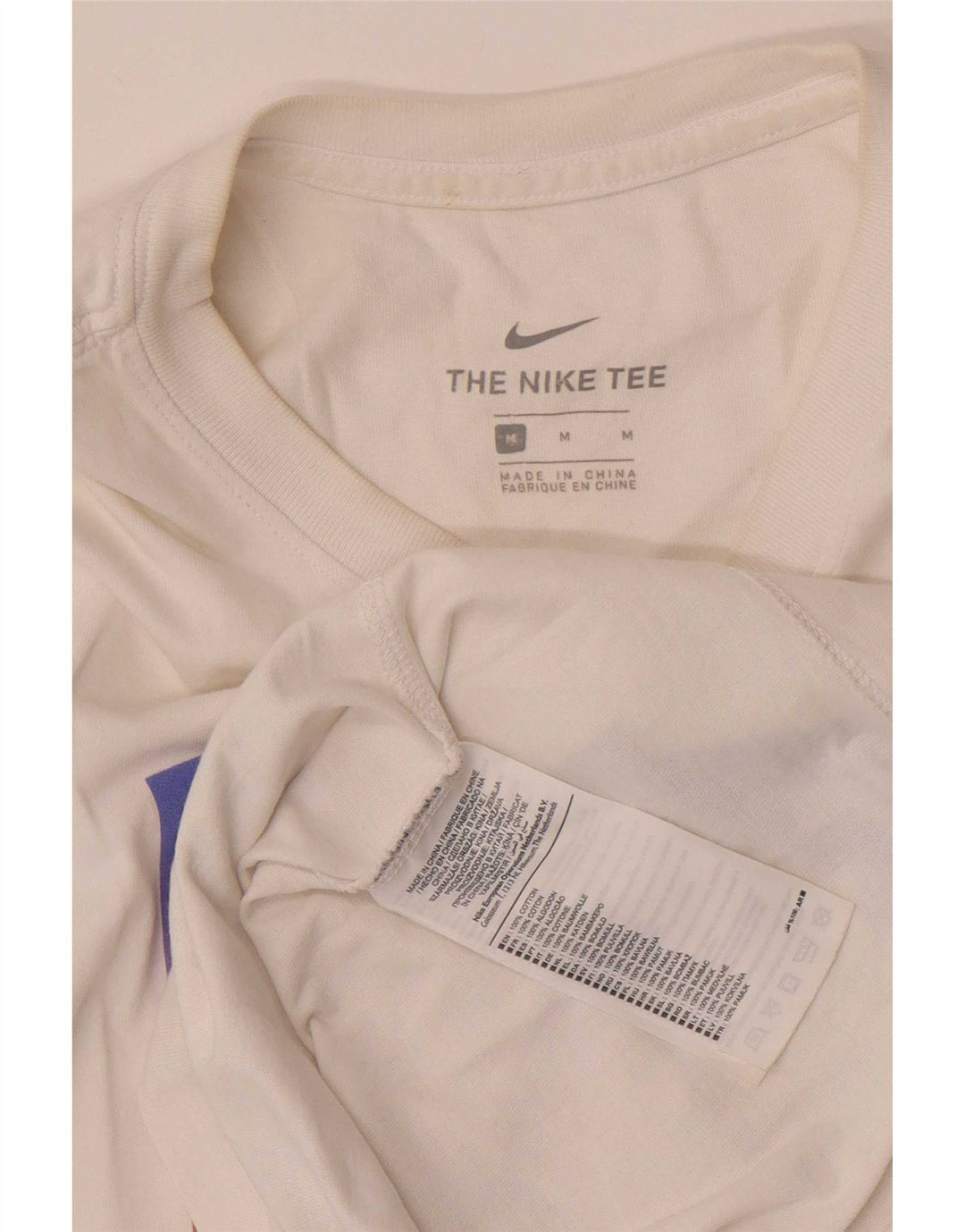 Nike grafisk t-shirt til mænd, medium hvid bomuld