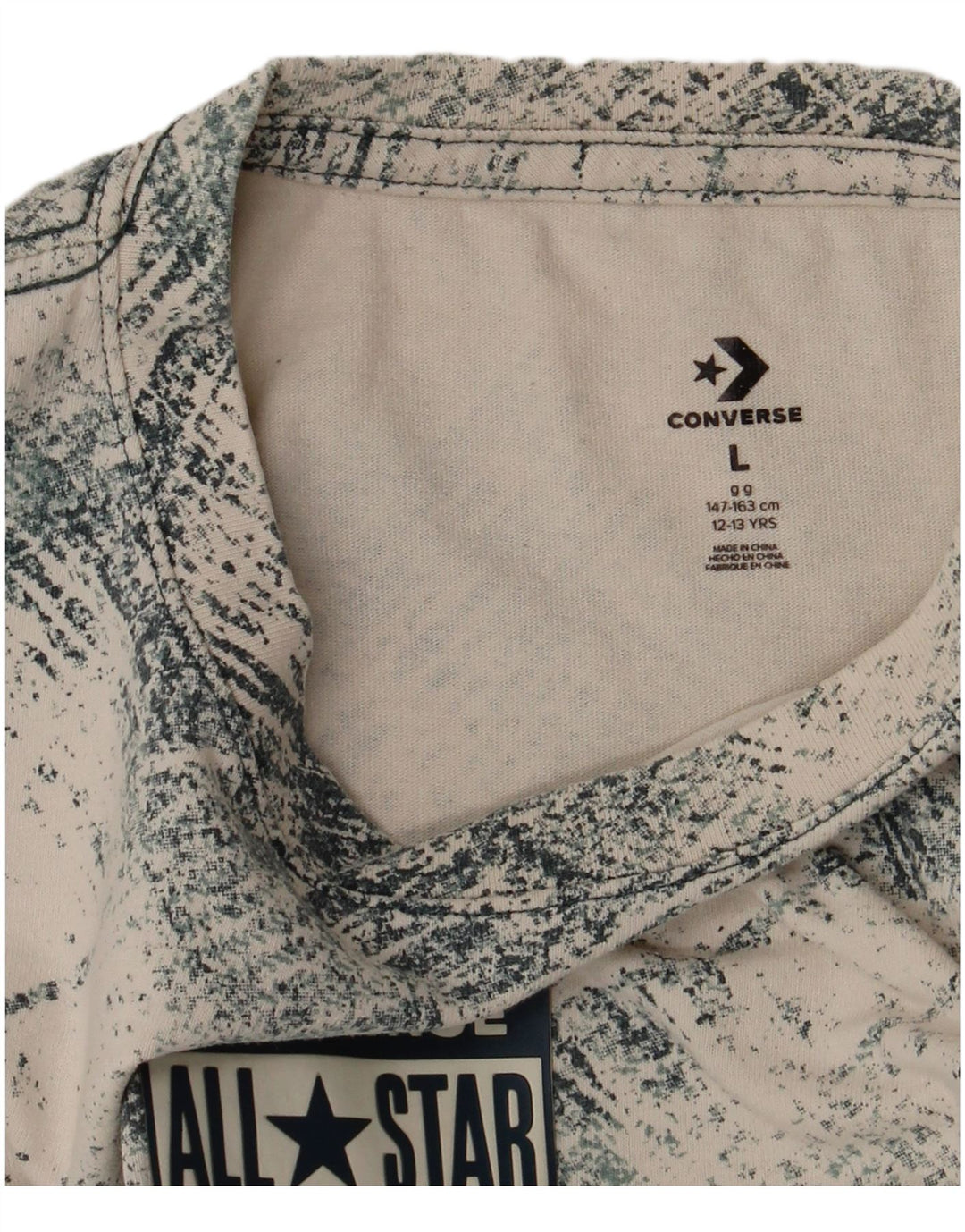 Converse Grafik-T-Shirt für Jungen, 12–13 Jahre, groß, gebrochenes Weiß, kariert