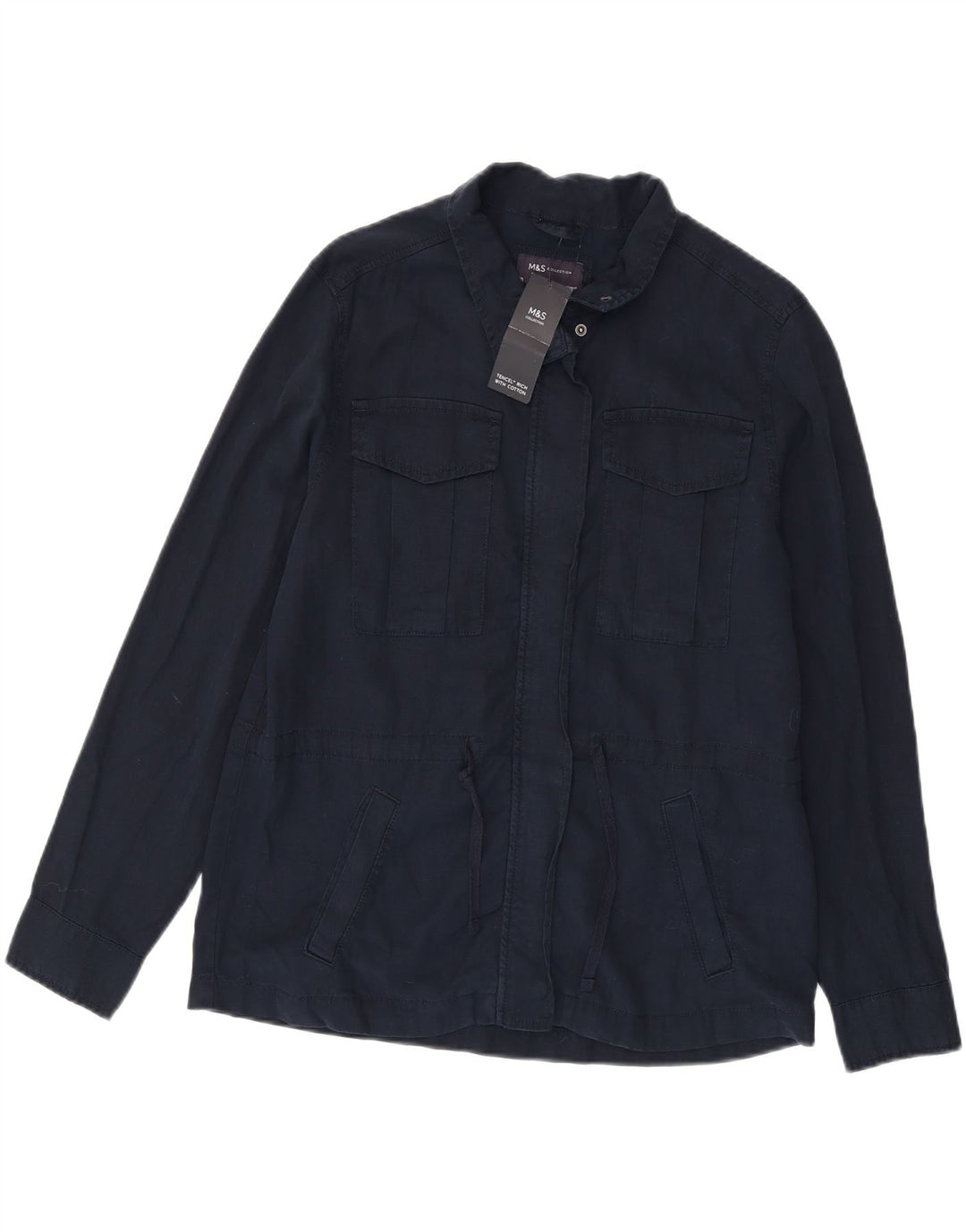 Marks & Spencer Womens Oversized Utility Jacket UK 10 Small Navy Blue