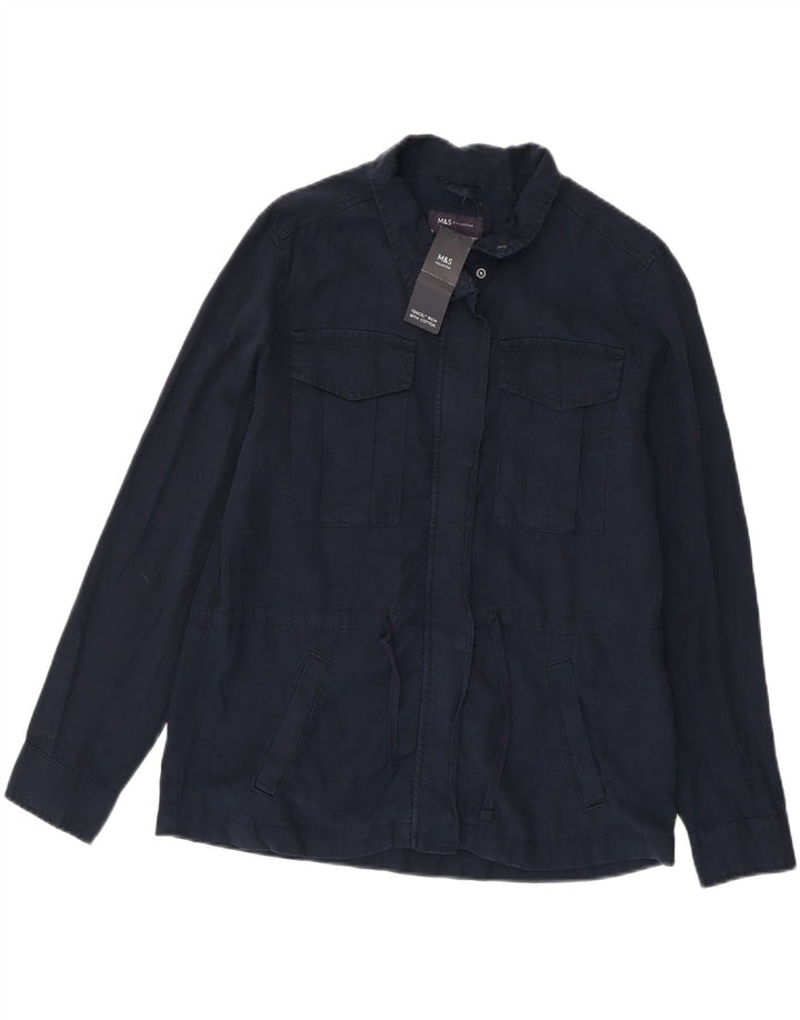 Marks & Spencer Womens Oversized Utility Jacket UK 10 Small Navy Blue