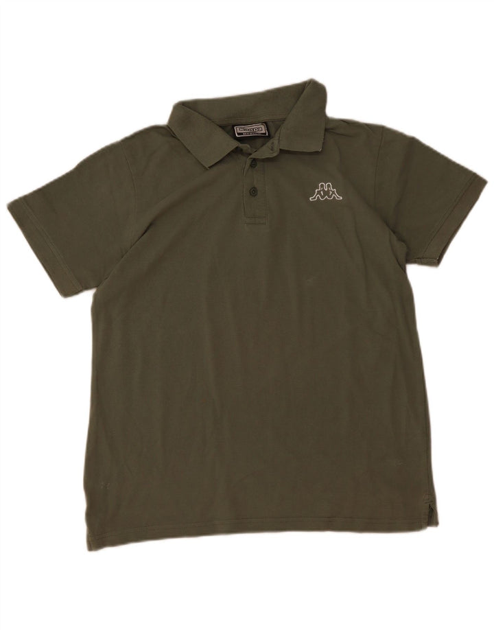 Męska koszulka polo Kappa, średnia bawełna khaki