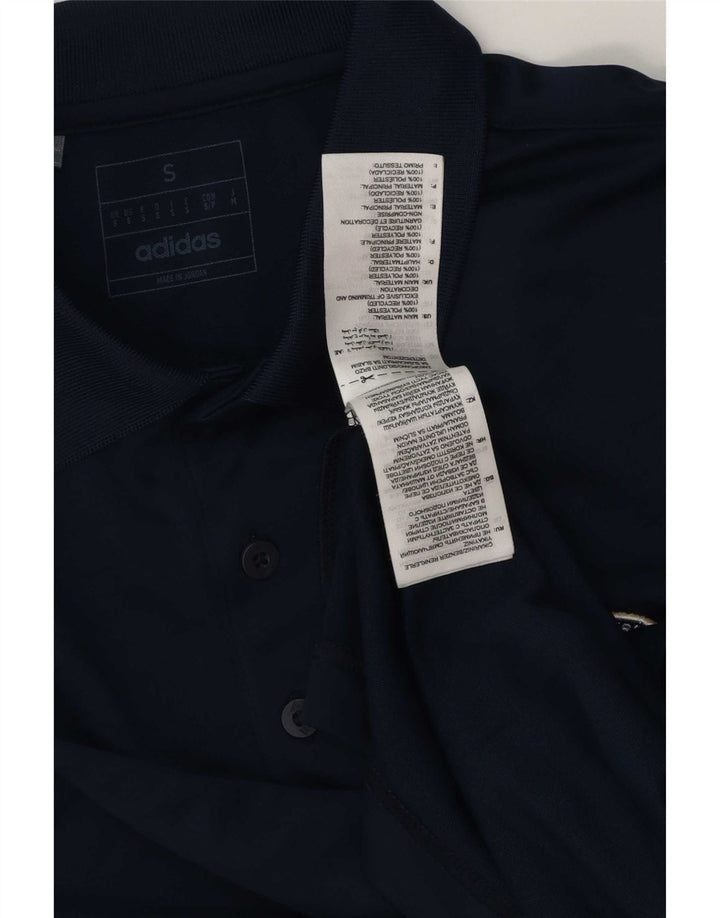 Polo Adidas da uomo piccola in poliestere blu navy