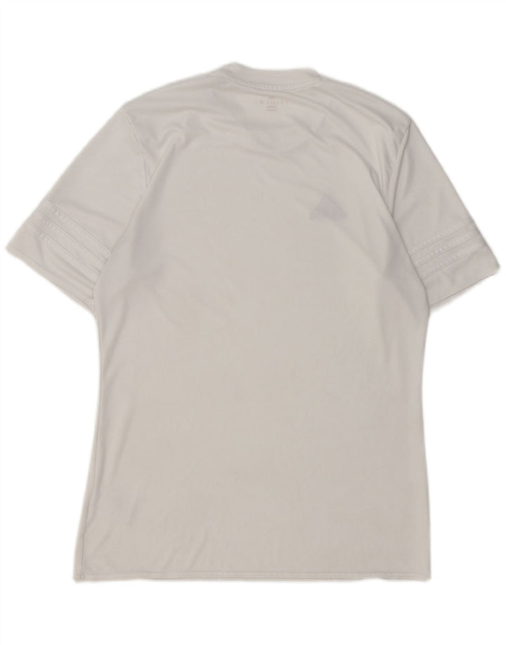 Męski T-shirt ADIDAS Climalite Top, średni biały poliester