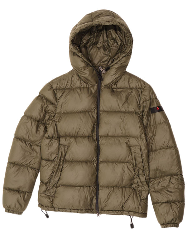PEUTEREY Veste matelassée à capuche pour femme UK 16 Large Kaki Polyamide