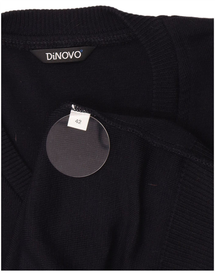Vintage Womens V-Neck Jumper Sweater IT 42 Medium Navy Blue