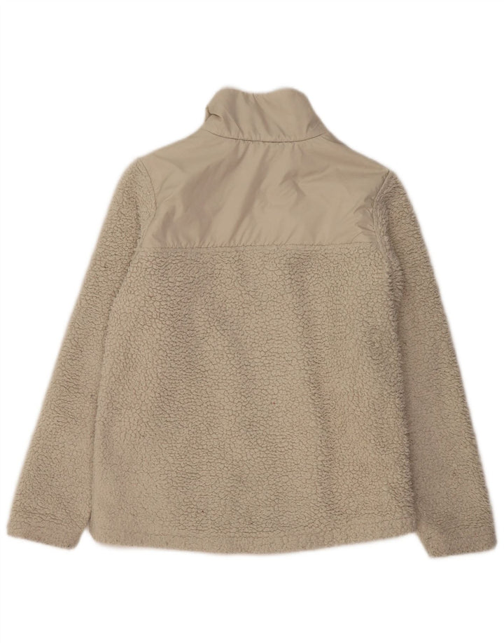 COLUMBIA Womens Fleece Jacket UK 14 Medium Beige Polyester