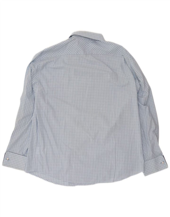 Ben Sherman Mens Formal Shirt XL Blue Check Cotton
