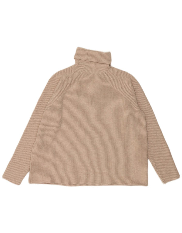 Maglione maglione a collo alto da donna Marks & Spencer UK 14 Viscosa beige medio