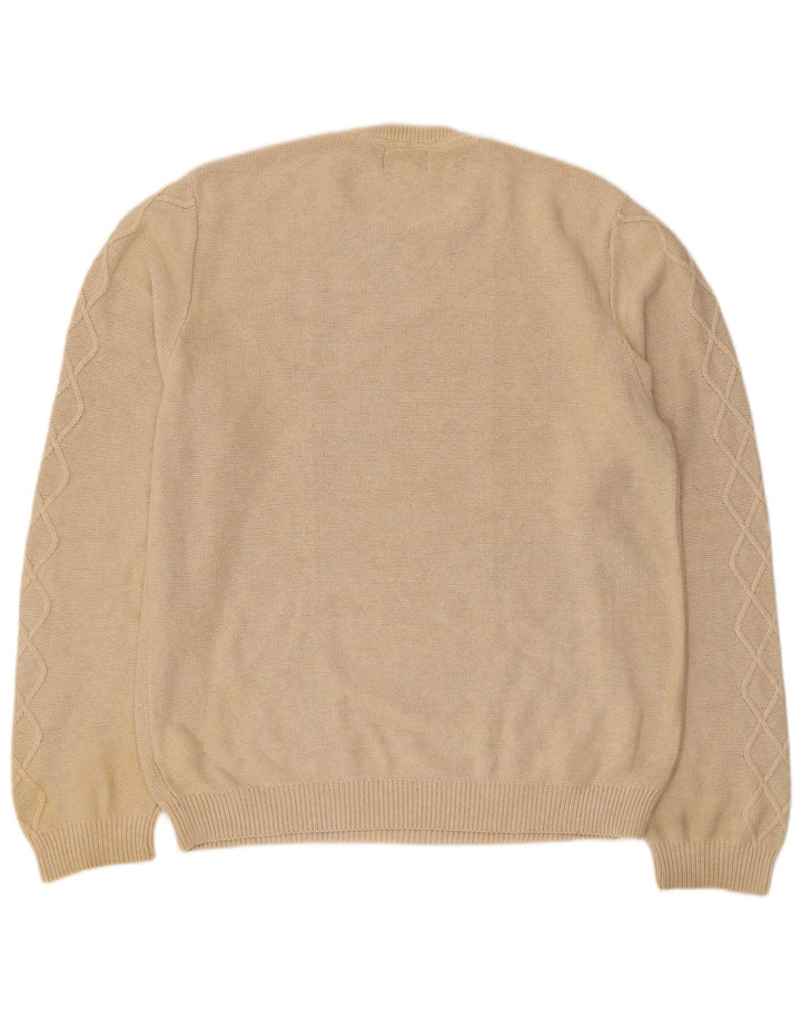 Marks & Spencer Mens Tailored Fit Crew Neck Jumper Sweater Large Beige