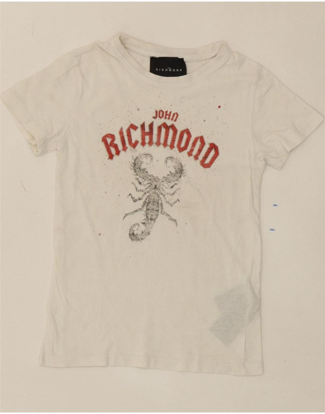 RICHMOND Boys Graphic T-Shirt Top 3-4 Years White Vintage Richmond and Second-Hand Richmond from Messina Hembry 