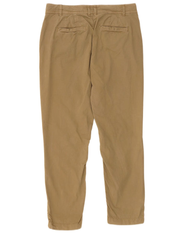 Fat Face Womens Cropped Trousers UK 10 Small W28 L24 Khaki Cotton