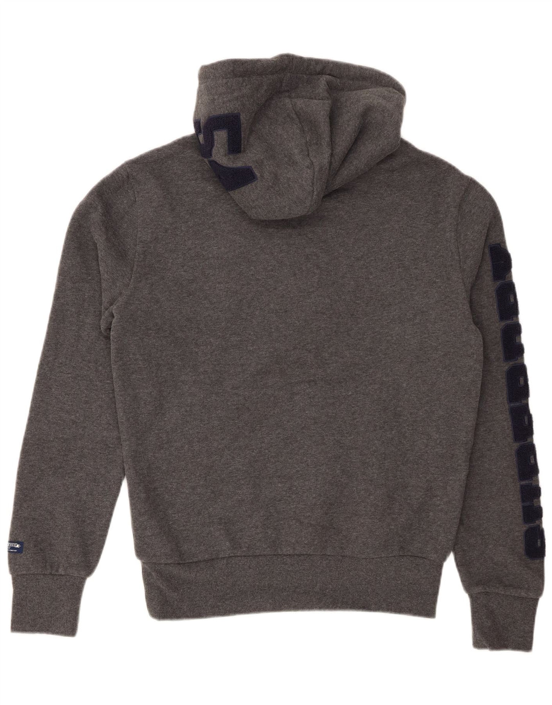 SUPERDRY Mens Graphic Hoodie Jumper Small Grey Cotton
