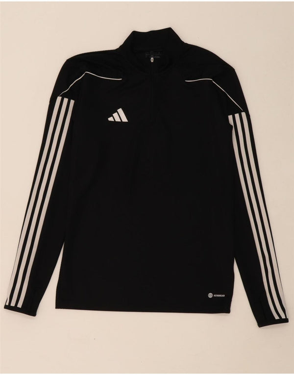 ADIDAS Mens Aeroready Slim Fit Zip Neck Pullover Tracksuit Top Small Black