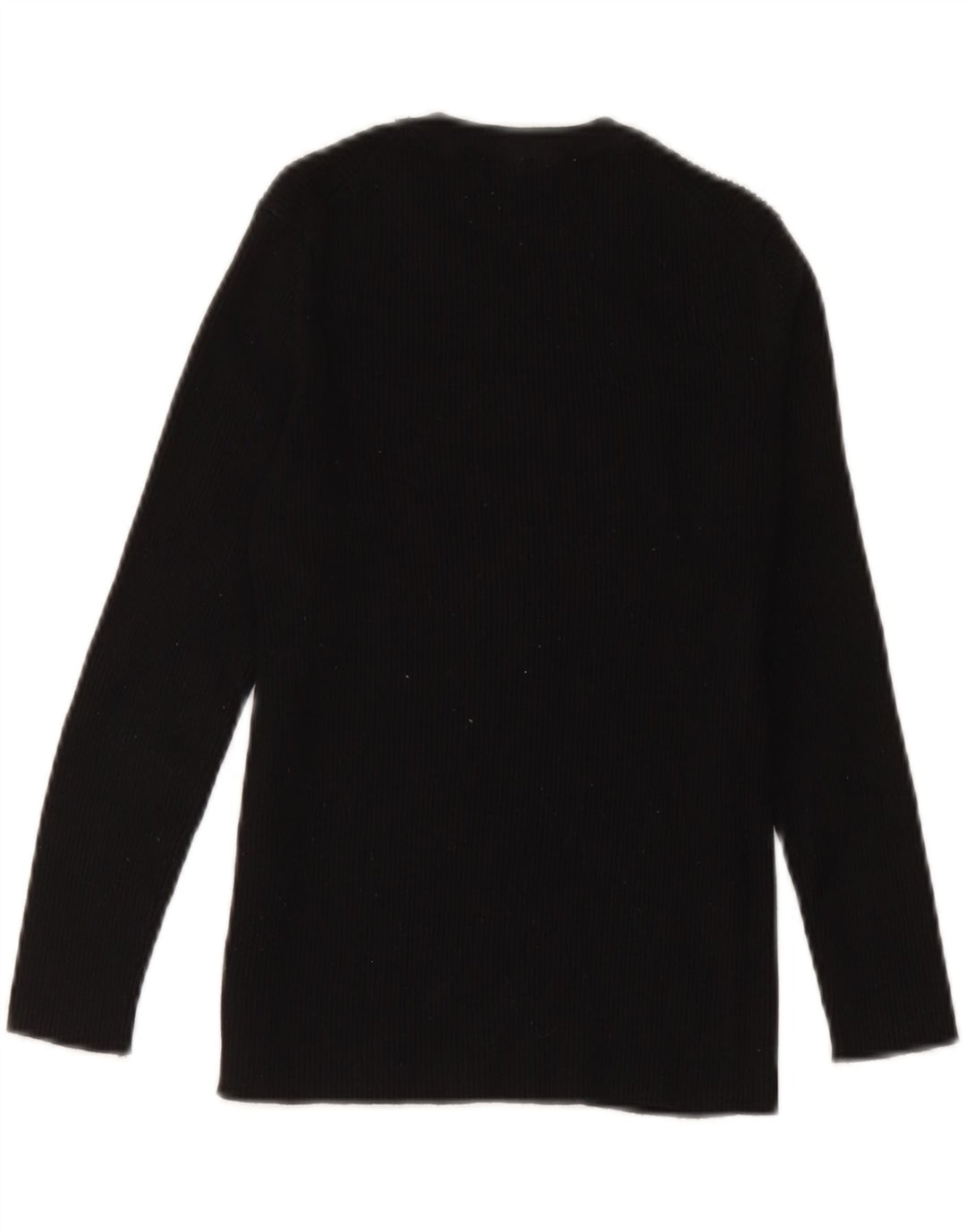 Zara Womens Top Long Sleeve UK 12 Medium Black Viscose