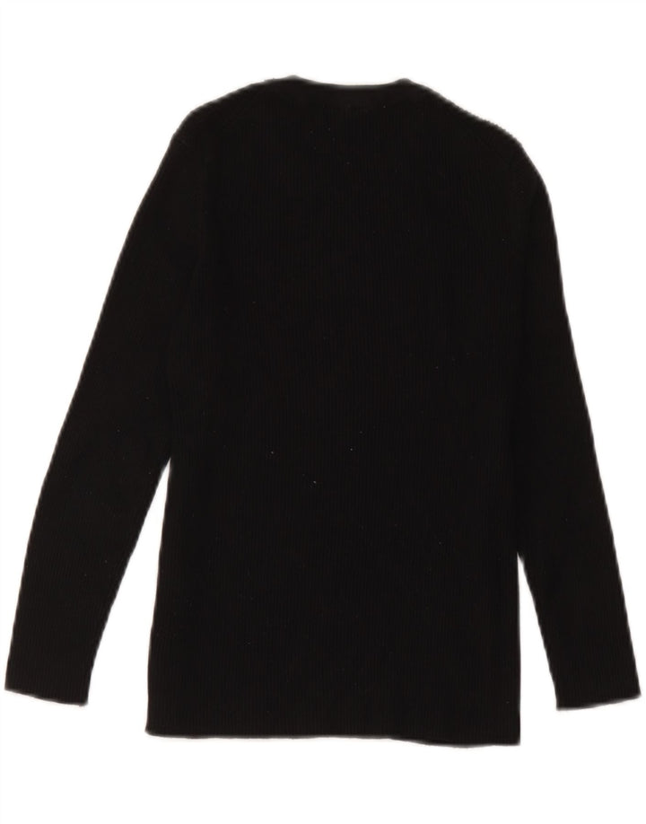 Zara Womens Top Long Sleeve UK 12 Medium Black Viscose