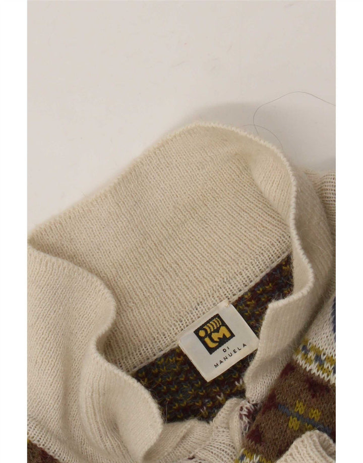 Vintage Mens Polo Neck Jumper Sweater IT 50 Medium Multicoloured Retro