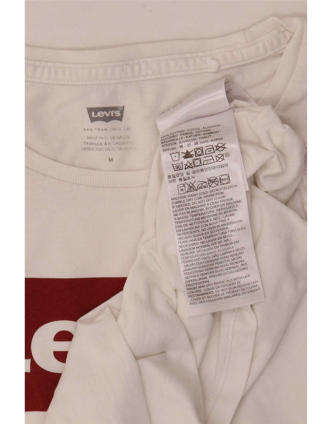 Levi's Womens Graphic T-Shirt Top UK 14 Medium White Cotton