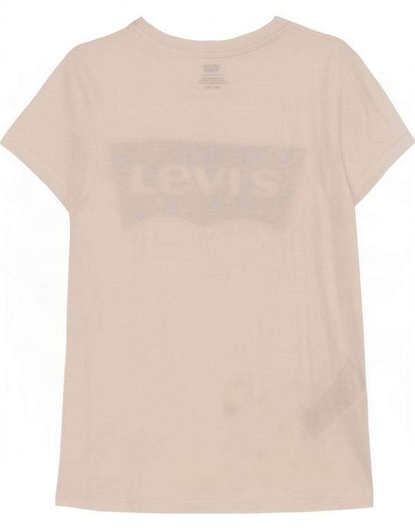 Levi's Grafisk T-shirt top til kvinder UK 6 XS hvid bomuld