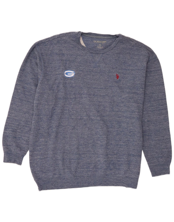 U.S. Polo Assn. Mens Sweatshirt Jumper 2XL Navy Blue Flecked Cotton