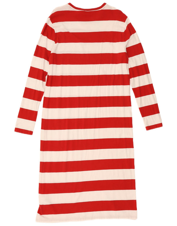 Rochie tricou cu mânecă lungă Polo Ralph Lauren pentru femei UK 14, cu dungi roșii mari
