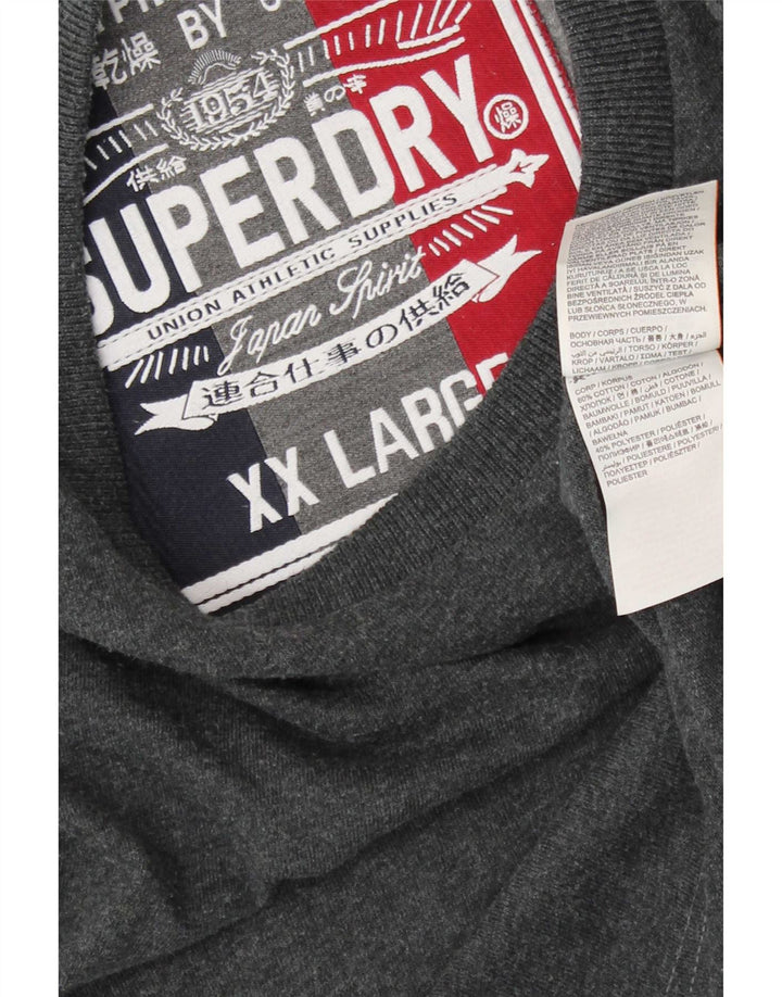 Superdry Herren Graphic Top Langarm 2XL Grau Baumwolle