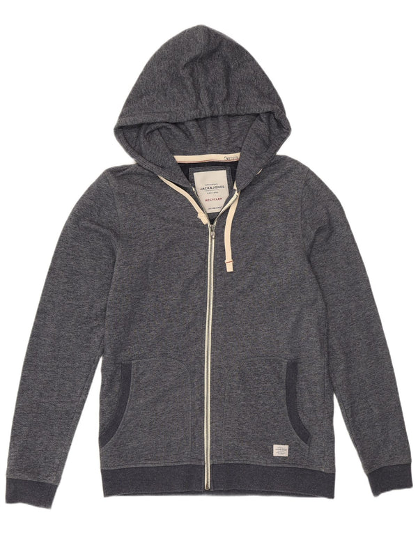 Jack & Jones Mens Zip Hoodie Sweater Medium Grey Flecked Polyester
