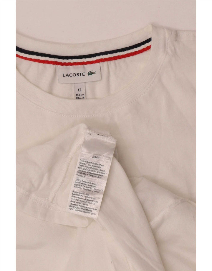 Lacoste Boys T-Shirt Top 11-12 Years White Cotton