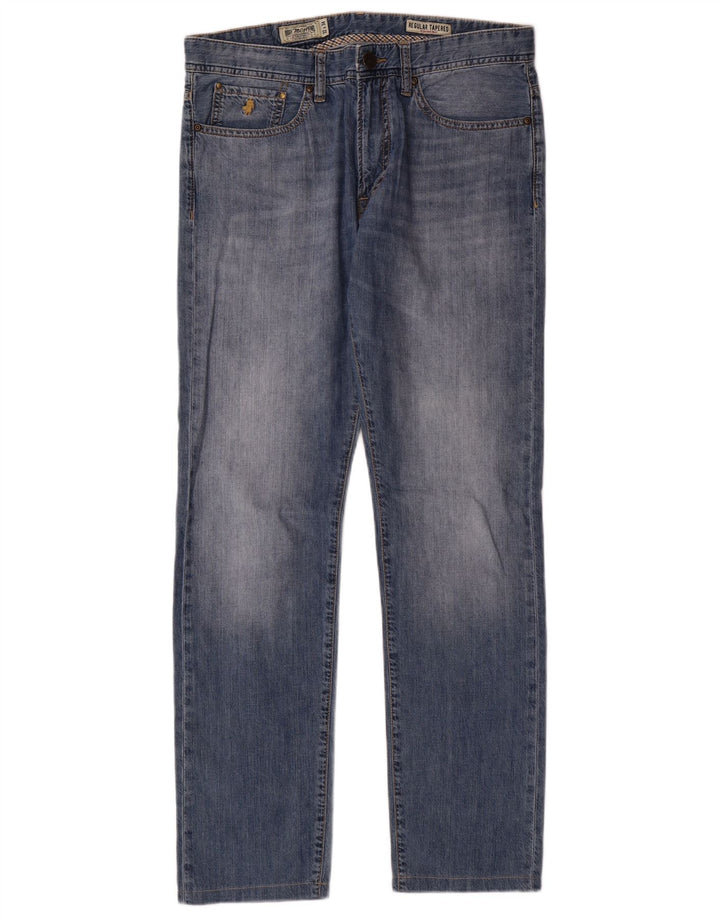 Marlboro Classics Mens Regular Fit Tapered Jeans W32 L34 Blue Cotton