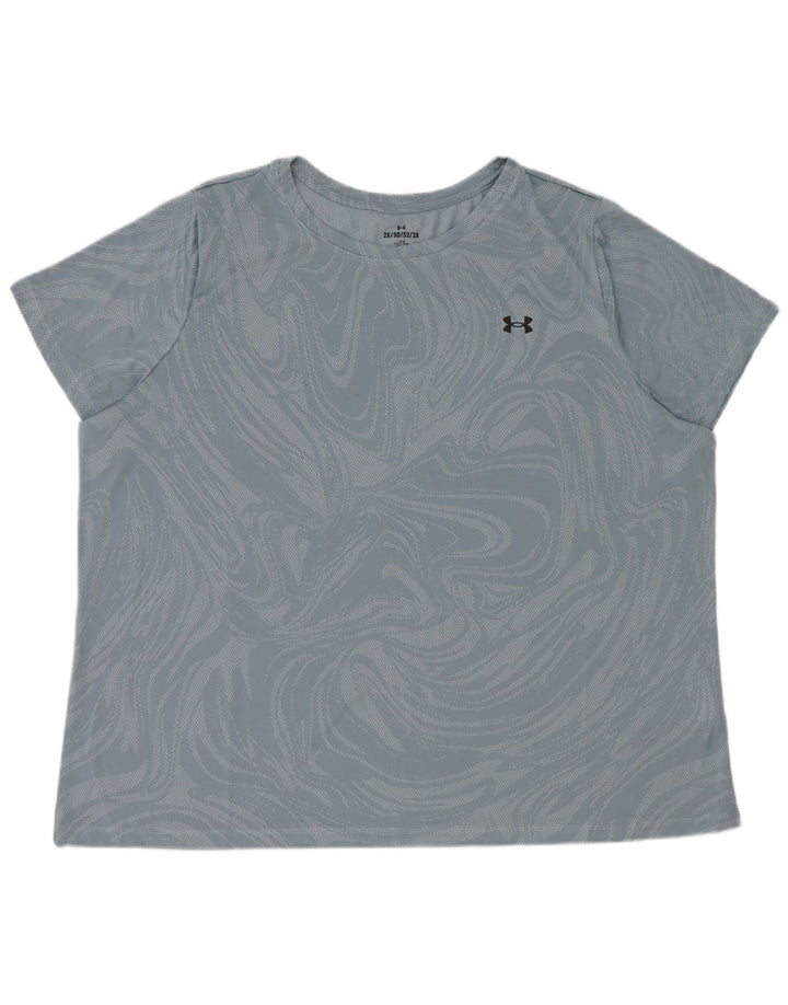 Maglietta da donna Under Armour Top 2XL Poliestere geometrico blu