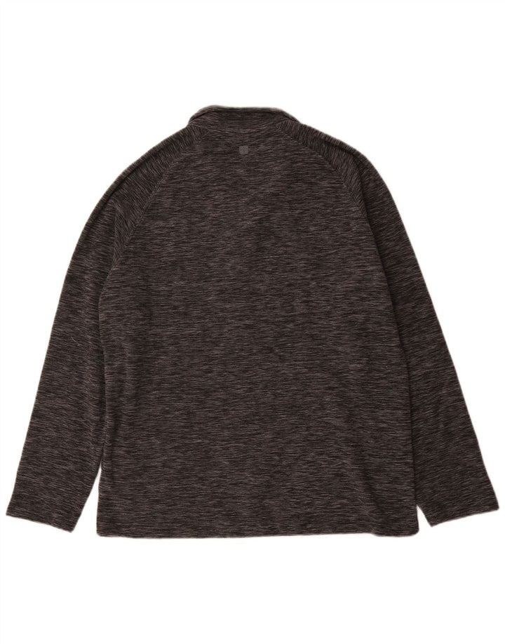 Mountain Warehouse Mens Zip Neck Fleece Jumper Large Grey Flecked Polyester