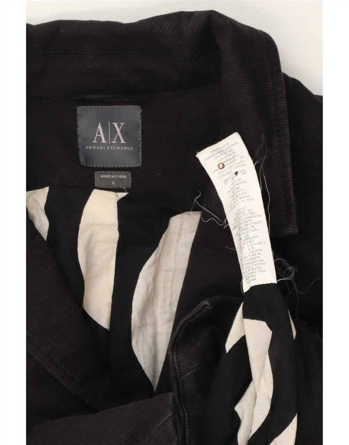 Armani Exchange Womens 3 Button Bolero Jacket UK 14 Large Black Cotton
