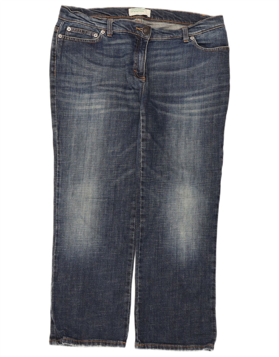 Benetton Womens Cropped Jeans W34 L25 Blue