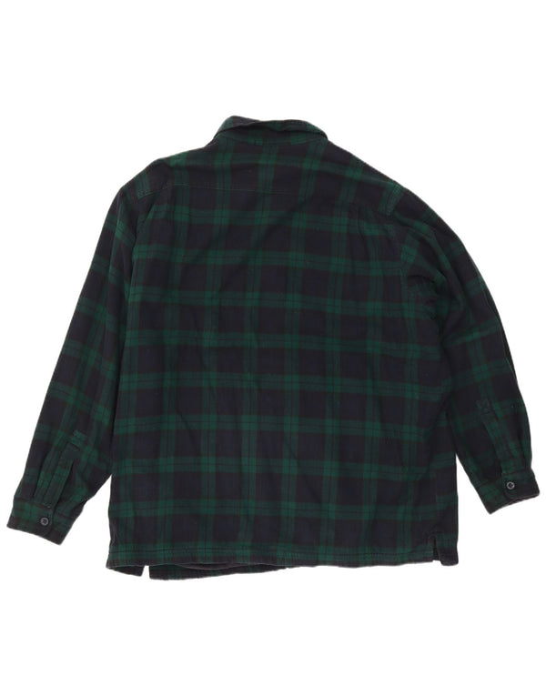 L.L.Bean Mens Lumberjack Flannel Shirt XL Green Check Cotton
