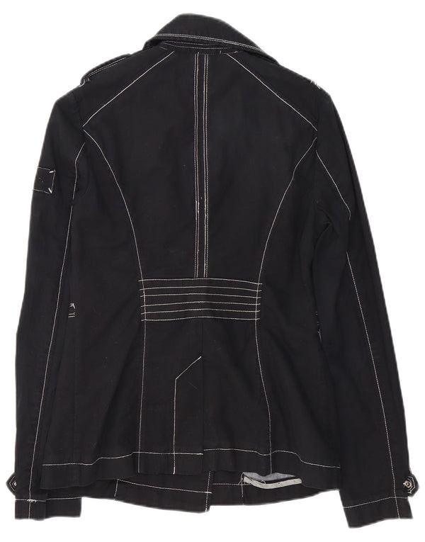 PEPE Jeans Chaqueta militar de doble botonadura para mujer UK 6 XS Algodón negro