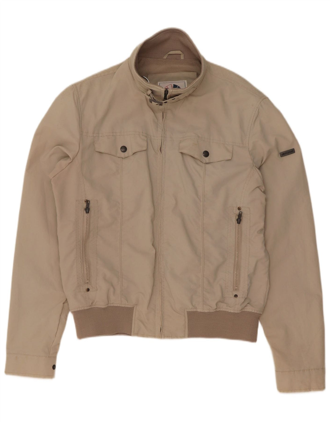 Americanino Mens Bomber Jacket UK 38 Medium Beige Polyamide