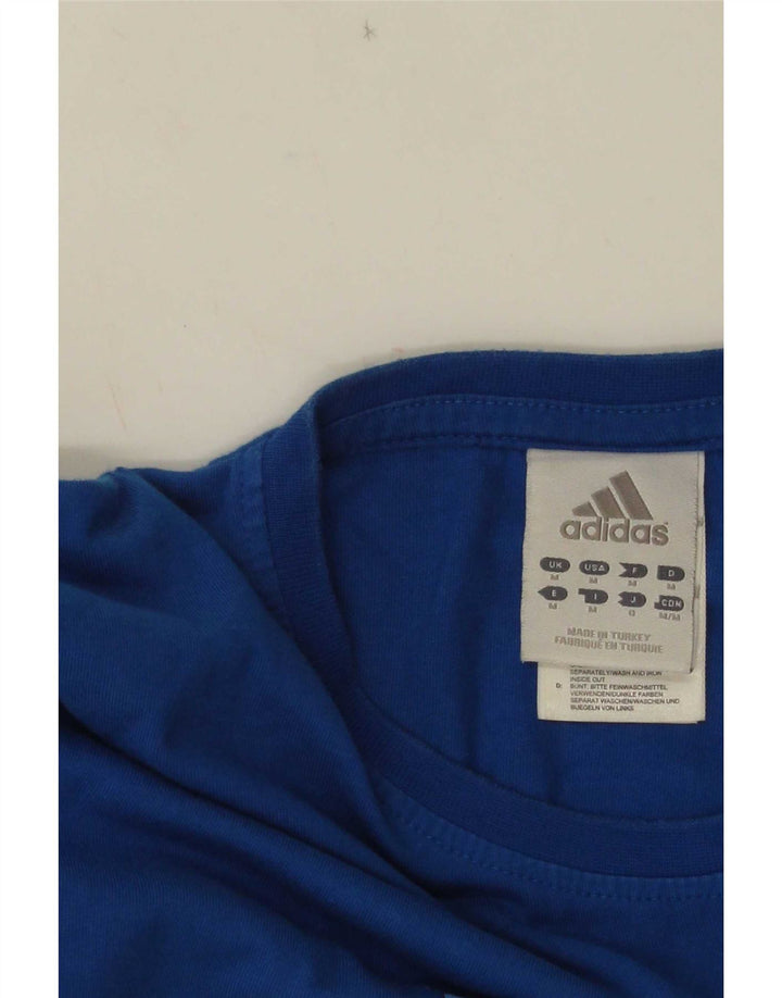 T-shirt grafica da uomo Adidas Top in cotone blu medio
