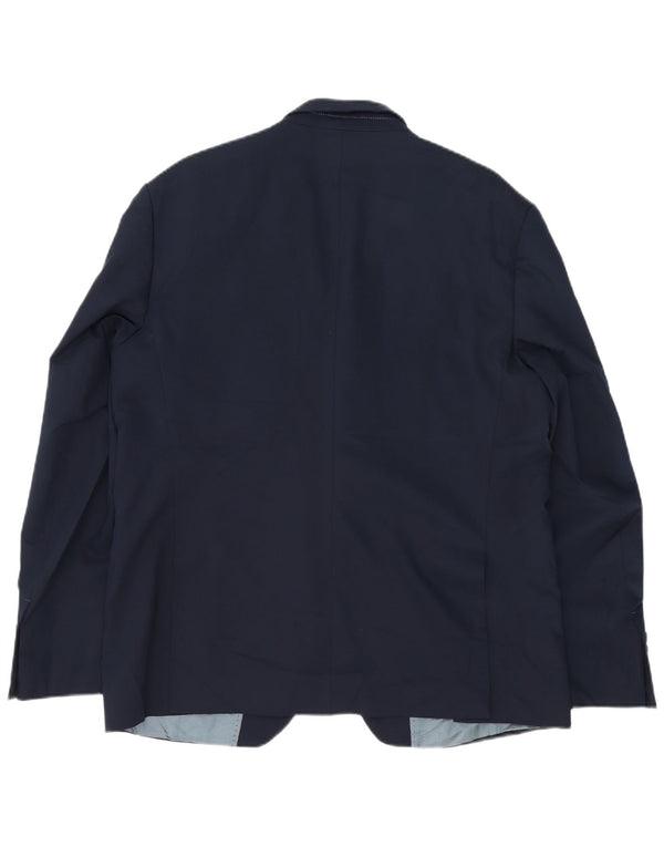 Zara Herre 2-knaps blazerjakke EU 56 XL Marineblå viskose