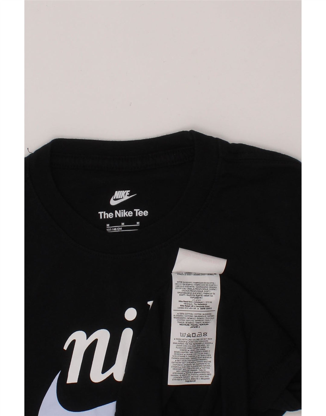 NIKE Boys Graphic T-Shirt Top 10-11 Years Medium Black Cotton