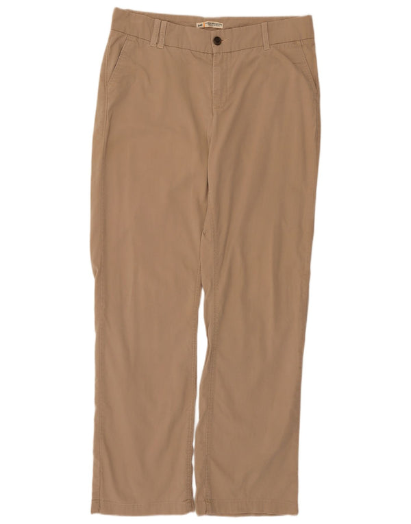 Lee Pantalones chinos rectos de talle medio para mujer US 12 Large W32 L31 Beige