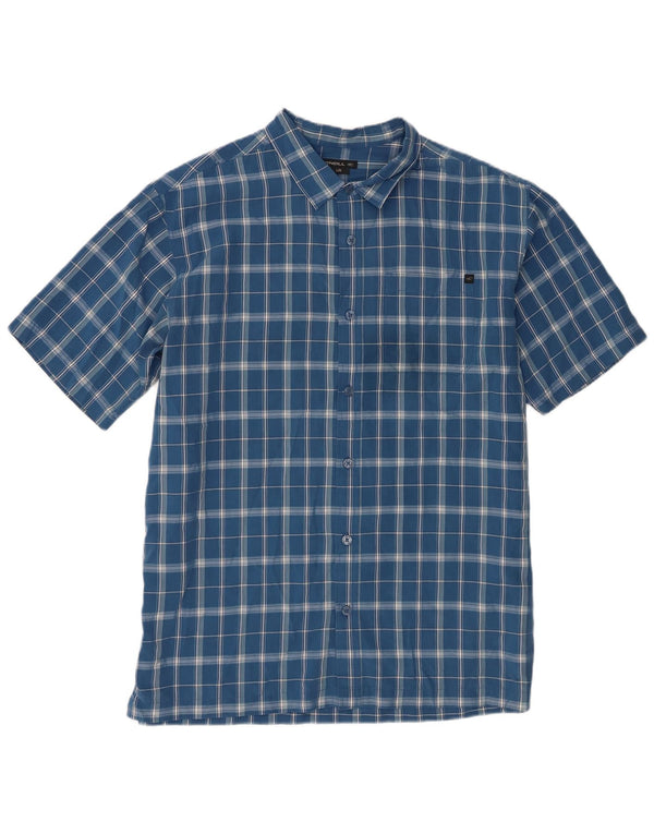 Camicia a maniche corte da uomo O'Neill in rayon a quadri blu grandi