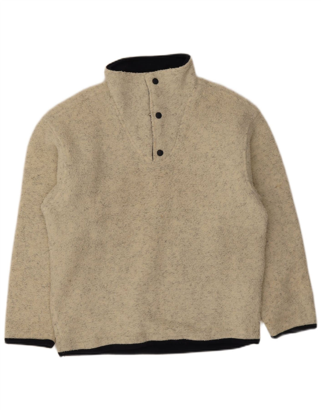 Lotto Mens Zip Neck Fleece Jumper Small Beige Flecked Polyester
