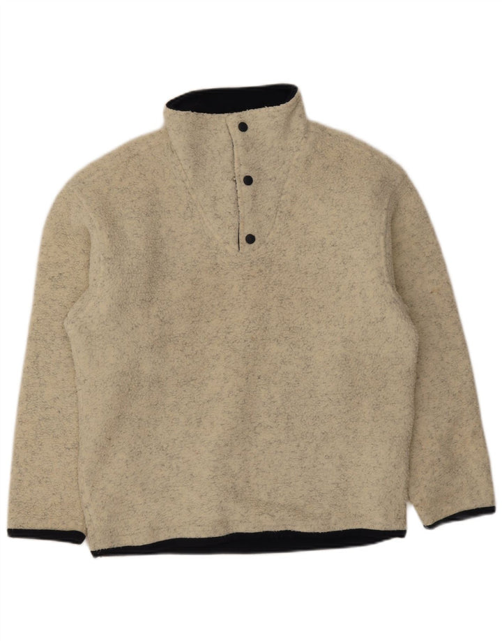 Lotto Mens Zip Neck Fleece Jumper Small Beige Flecked Polyester