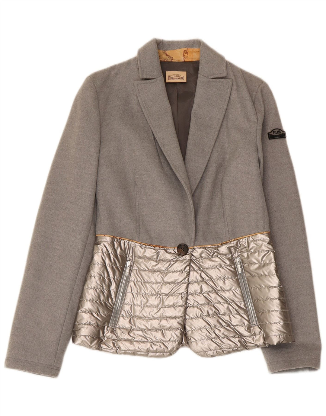 ALVIERO MARTINI Veste Blazer Rembourrée Femme IT 38 XS Gris Colorblock