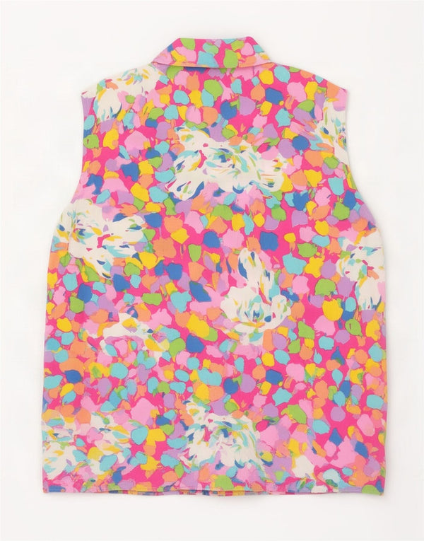 Benetton Womens Abstrakt mønster Skjortebluse UK 10 Small Multicolored
