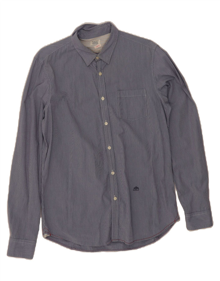 REPLAY Mens Slim Fit Shirt XL Navy Blue Check Vintage Replay and Second-Hand Replay from Messina Hembry 