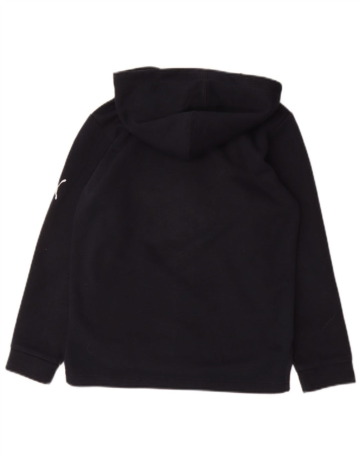 Puma Boys Graphic Zip Hoodie Sweater 9-10 Years Navy Blue Polyester