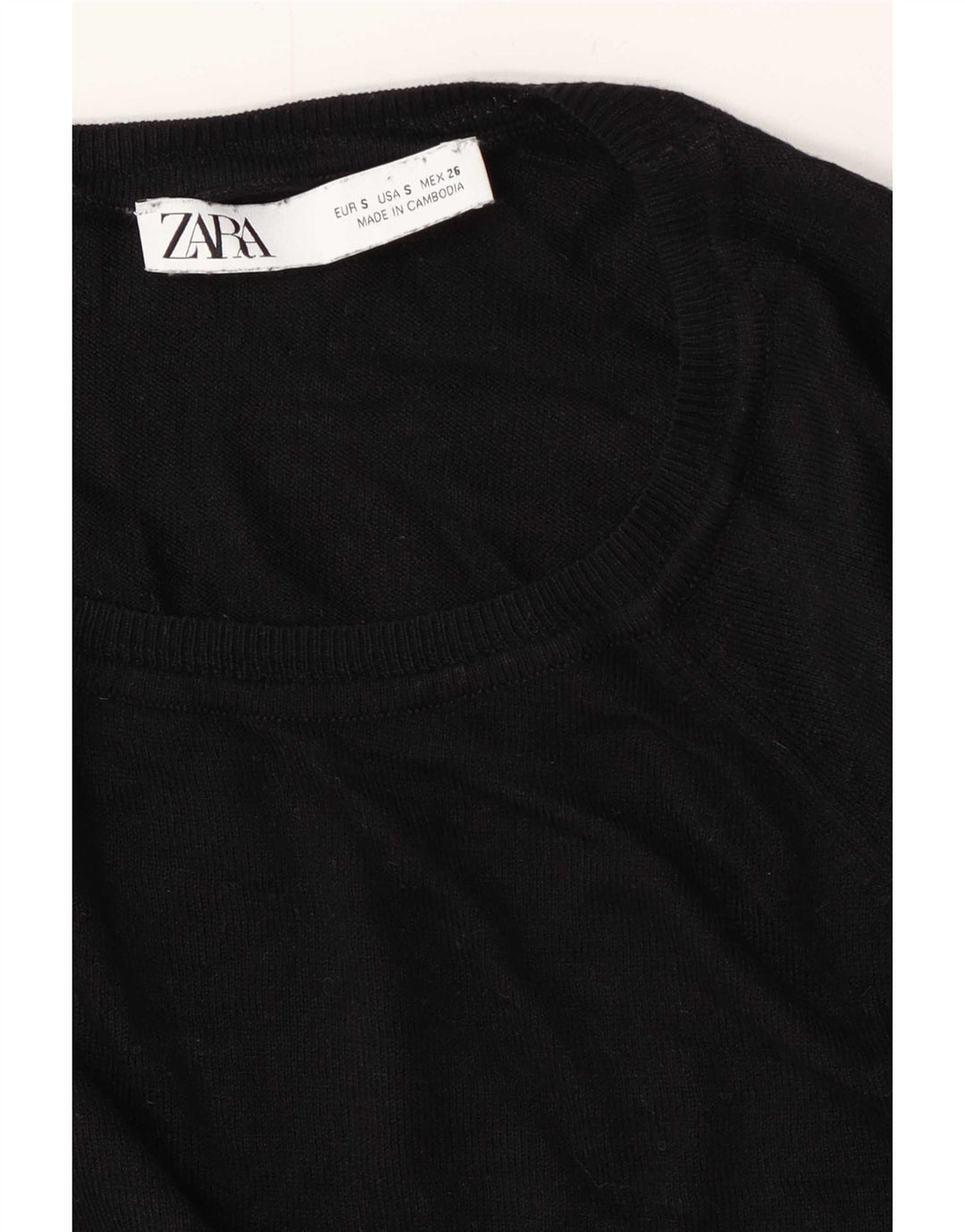 Pulover pentru femei supradimensionat cu gâtul turnat Zara UK 10 Mic Negru